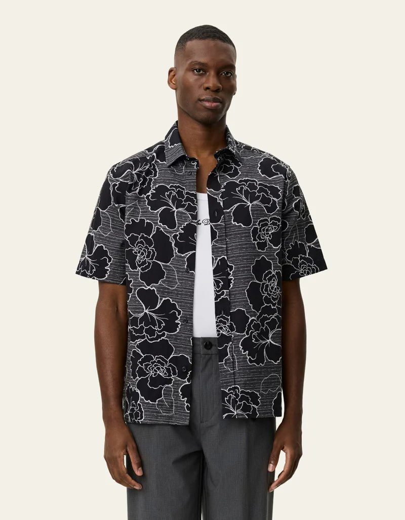 charlie poppy aop ss shirt - les deux - 520063653 - chemises - Nouveau. men