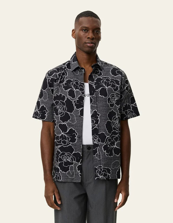 charlie poppy aop ss shirt - les deux - 520063653 - chemises - Nouveau. men