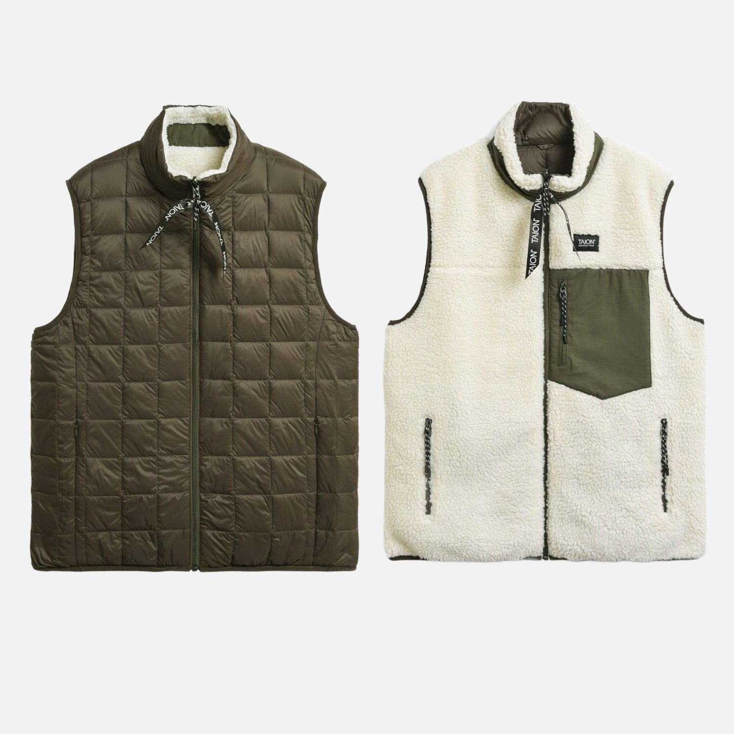 down boa reversible vest - taion - 500012251 - manteaux - nouveau.