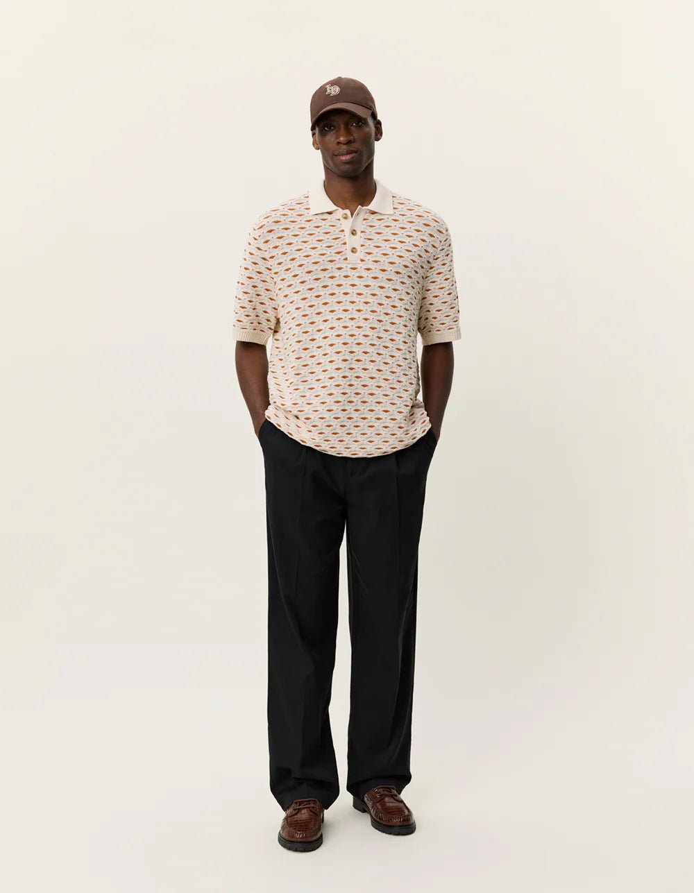 esmay shell knitted polo - les deux - 520062366 - polos - Nouveau. men
