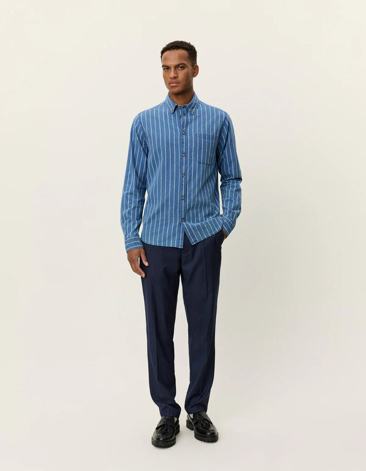 kash indigo stripe shirt - les deux - 520059038 - chemises - nouveau.