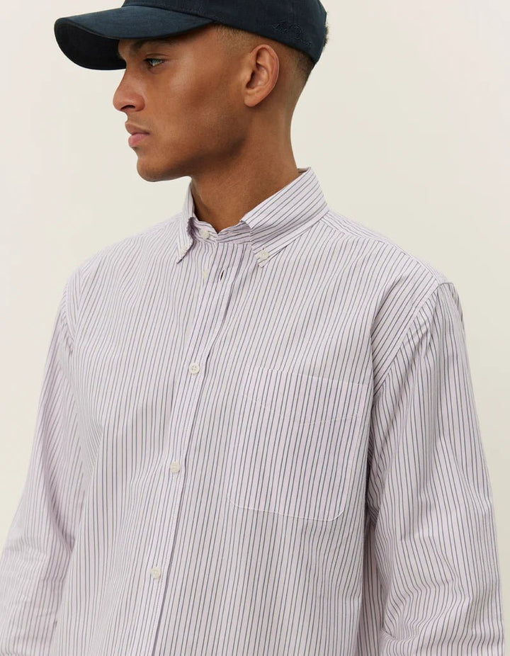 kent stripe poplin short - les deux - 520045703 - chemises - nouveau.