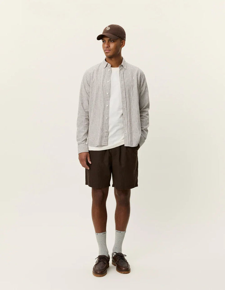 konrad stripe cotton linen shirt - les deux - 520062649 - chemises - Nouveau. men