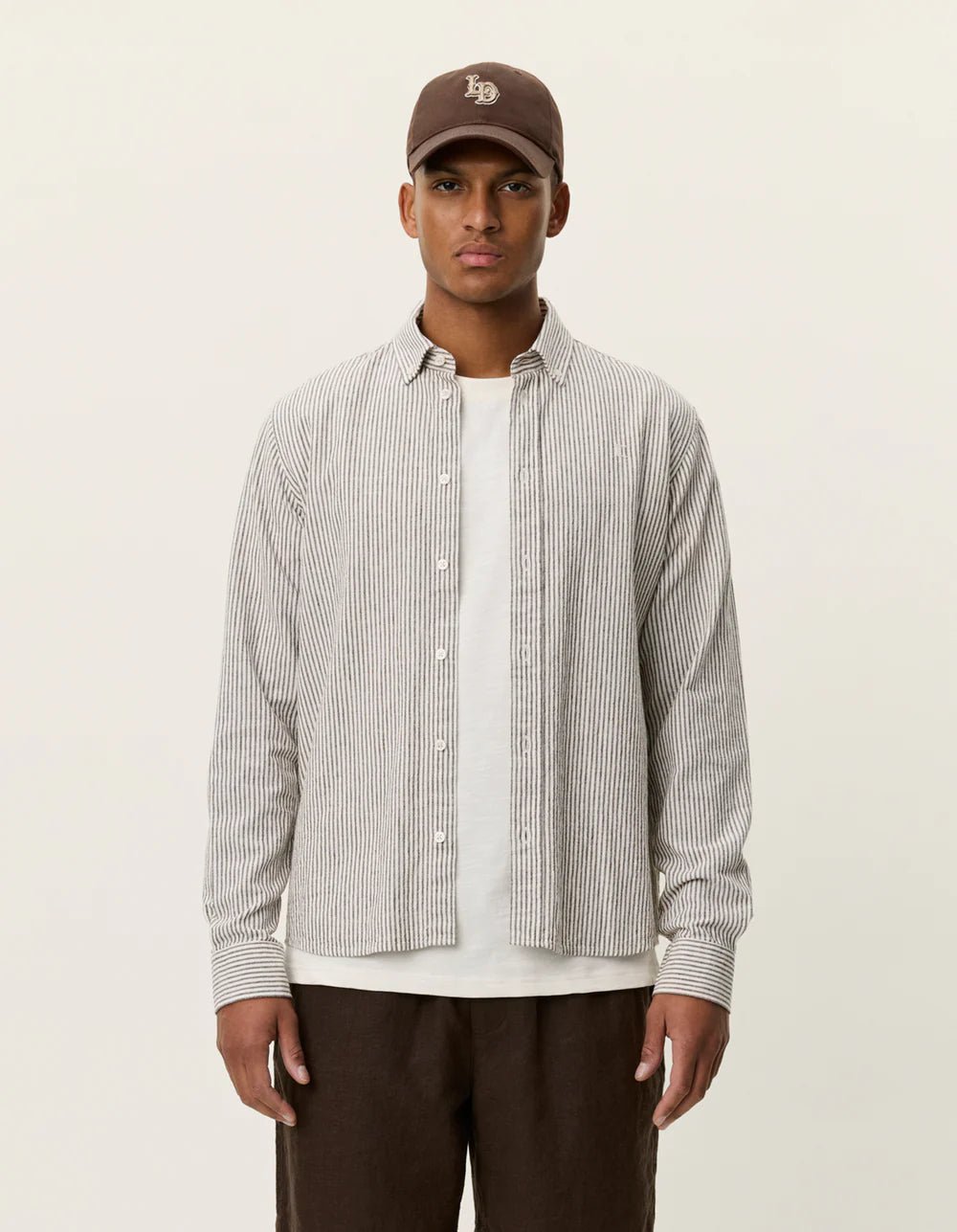 konrad stripe cotton linen shirt - les deux - 520062649 - chemises - Nouveau. men
