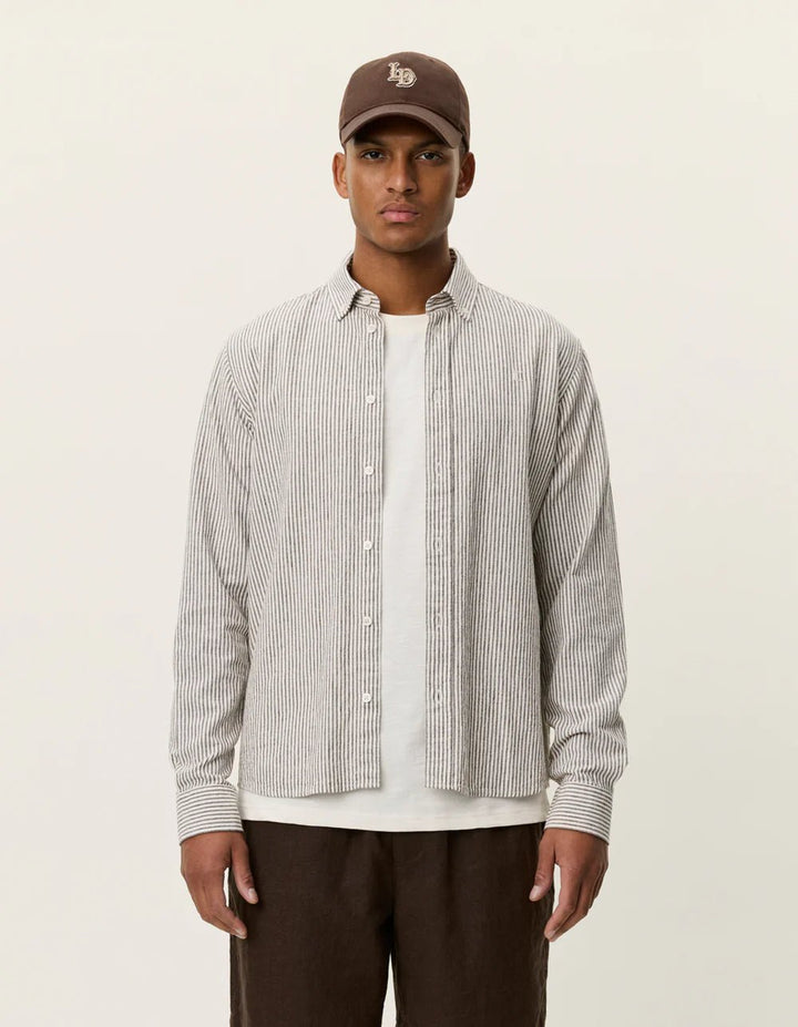 konrad stripe cotton linen shirt - les deux - 520062649 - chemises - Nouveau. men