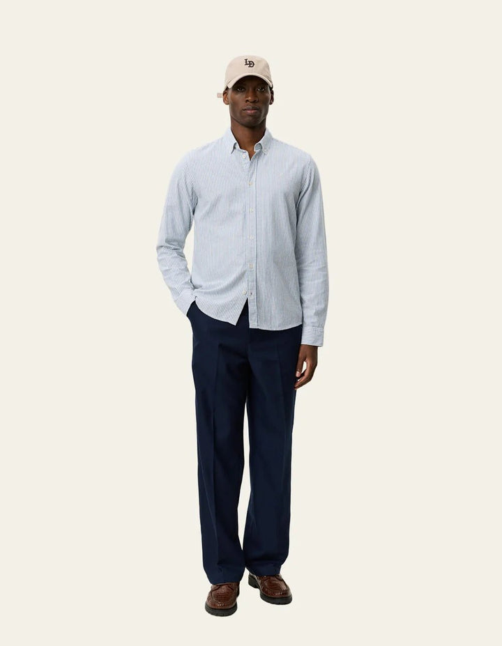 konrad stripe cotton linen shirt - les deux - 520062564 - chemises - Nouveau. men