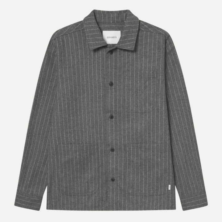 layton pinstripe mouliné overshirt - les deux - 510062765 - vestes - nouveau.