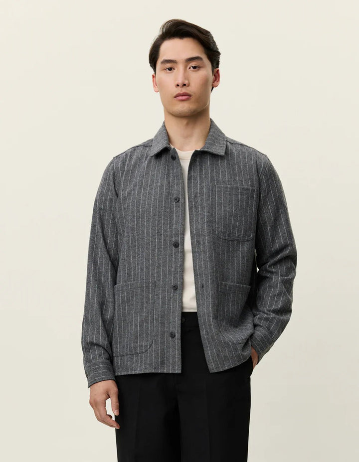 layton pinstripe mouliné overshirt - les deux - 510062765 - vestes - nouveau.