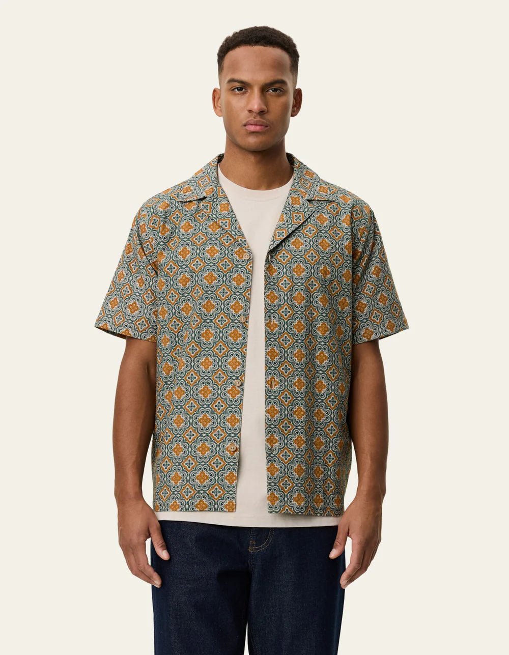 lukas arabesque aop ss shirt - les deux - 520063127 - chemises - Nouveau. men