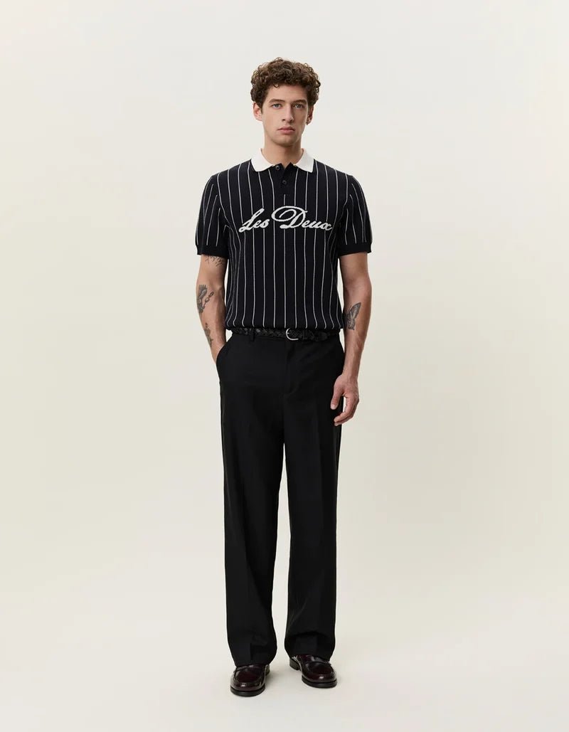 pinstripe knitted polo - les deux - 520084450 - polos - Nouveau. men