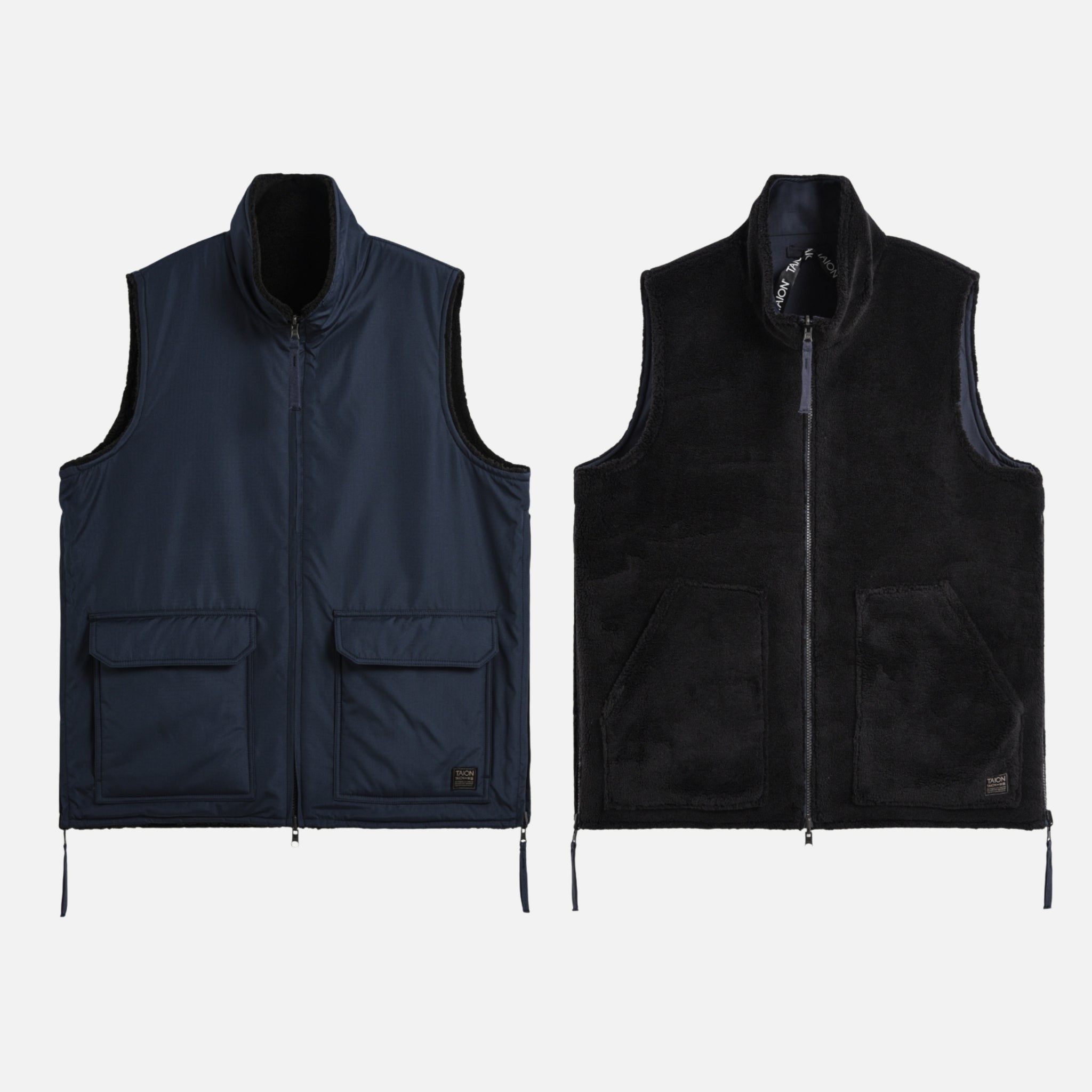 reversible boa hi neck vest military - taion - 520050134 - blousons - nouveau.