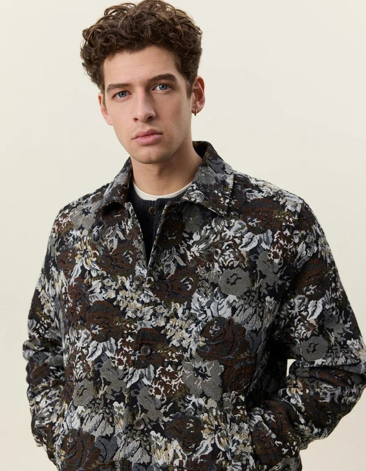 rose jacquard overshirt - les deux - 520086089 - chemises - Nouveau. men