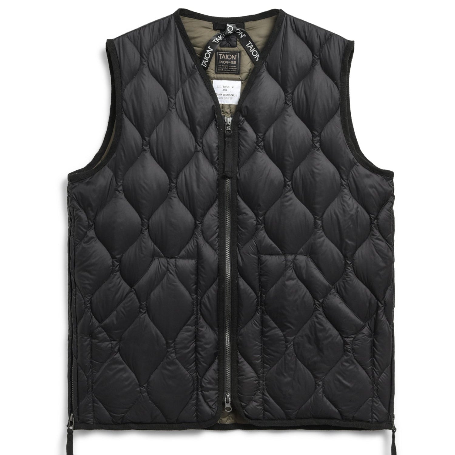 vneck w - zip down vest military - taion - 520031805 - blousons - nouveau.
