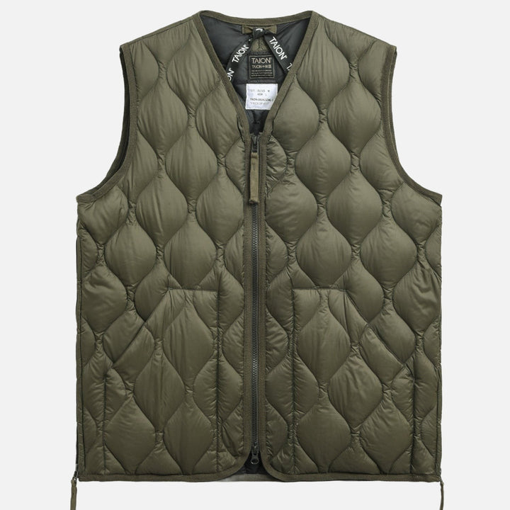 vneck w - zip down vest military - taion - 520031881 - blousons - nouveau.